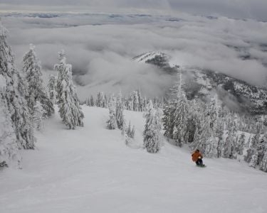 Snowboarding at Red Mountain Resort